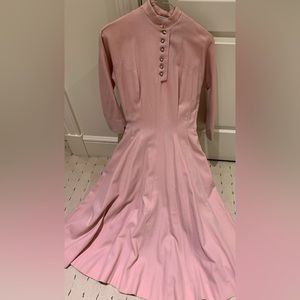 VINTAGE rose blush wool dress.